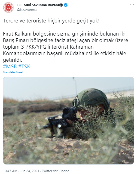 Milli Savunma Bakanlığı: 3 PKK'lı terörist etkisiz hale getirildi - Resim: 0