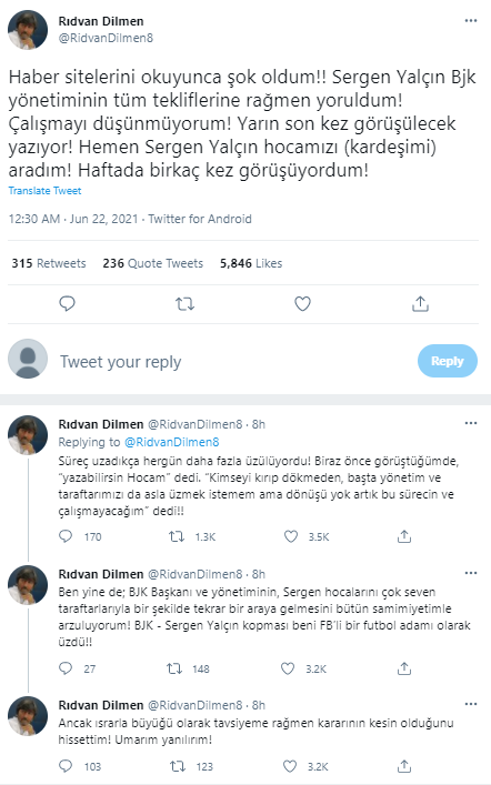 Rıdvan Dilmen paylaştı: Sergen Yalçın Beşiktaş'tan ayrılıyor - Resim: 0