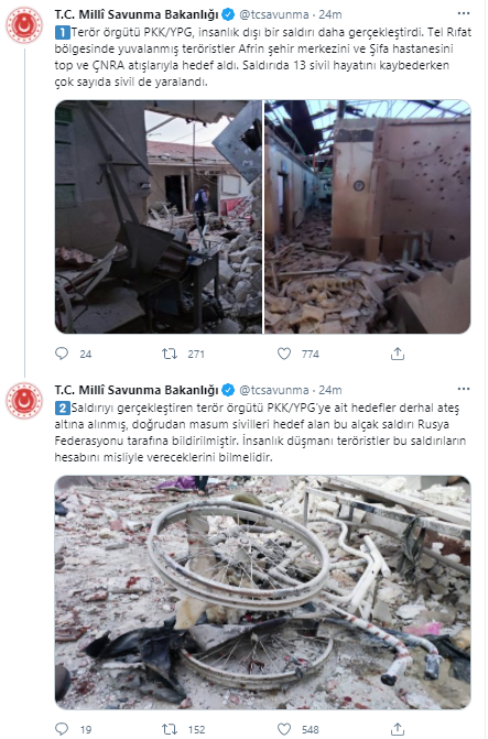 Terör örgütü PKK Afrin'de hastaneye saldırdı: 18 sivil öldü 30 yaralı var - Resim: 1