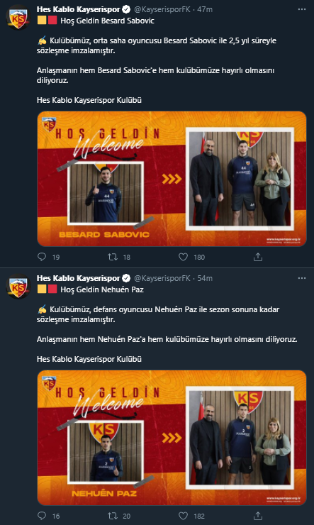 Kayserispor'dan çifte transfer: Nehuén Paz ve Besard Sabovic imzaladı - Resim: 0