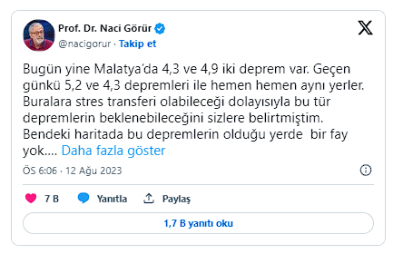 Malatya'da üst üste meydana gelen depremler Prof. Dr. Naci Görür'ün bile kafasını karıştırdı - Resim: 0