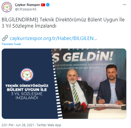 Çaykur Rizespor Bülent Uygun'la sözleşme imzaladı - Resim: 0