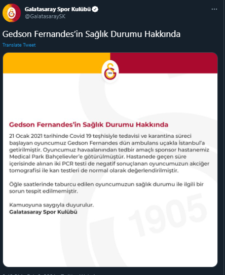 Galatasaray'dan Gedson Fernandes açıklaması - Resim: 0
