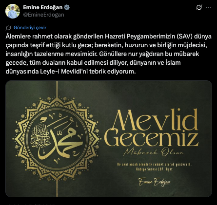 Emine Erdoğan'dan Mevlit Kandili mesajı - Resim: 0