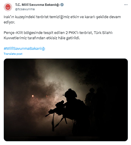 Milli Savunma Bakanlığı duyurdu! Teröristler etkisiz hale getirildi - Resim: 0