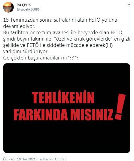 Yargıtay üyesi İsa Çelik’ten flaş FETÖ uyarısı: Tehlikenin farkında mısınız - Resim: 0
