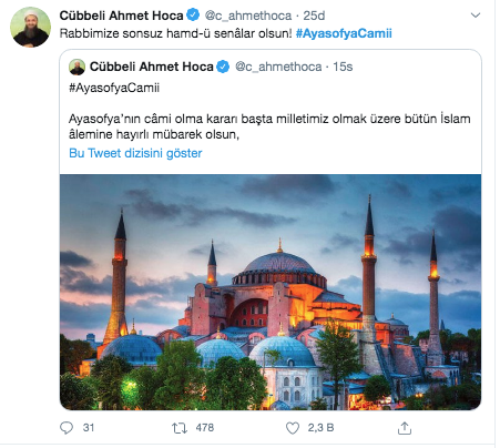 Danıştay'ın Ayasofya kararı! Siyasiler, gazeteciler ve sanatçılar bakın neler söyledi - Resim: 4