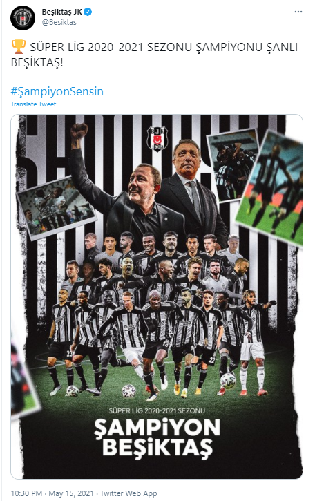 Beşiktaş'tan şampiyonluk paylaşımı! - Resim: 0