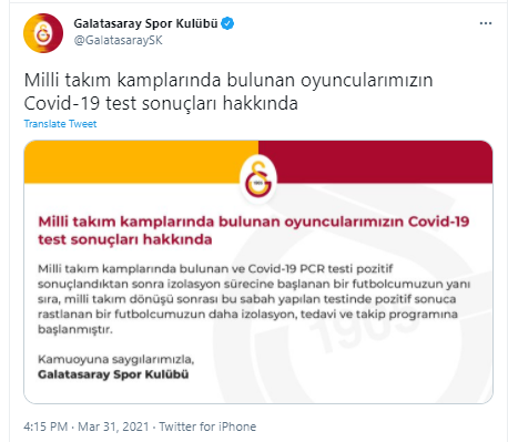 Galatasaray'a milli takım dönüşü koronavirüs şoku - Resim: 0