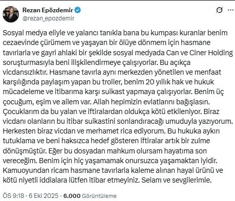 Rezan Epözdemir: Mahkum olursam hayatıma son vereceğim - Resim: 0