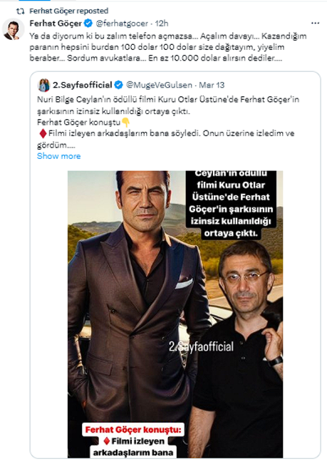 Ferhat Göçer kararını değiştirdi Nuri Bilge Ceylan'a dava açıyor - Resim: 0