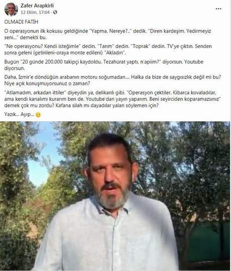 Zafer Arapkirli'den Fatih Portakal hakkında olay sözler delikanlı gibi söyleseydin ayıp - Resim: 0
