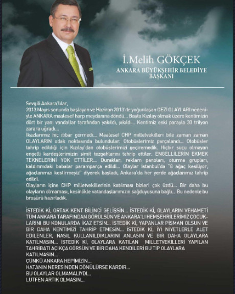 Gökçek'ten 'Gezi Olayları Kitapçığı' - Resim: 1