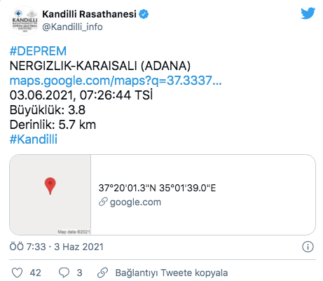 Son dakika Adana Karaisalı'da korkutan deprem! Kandilli Rasathanesi açıkladı - Resim: 0