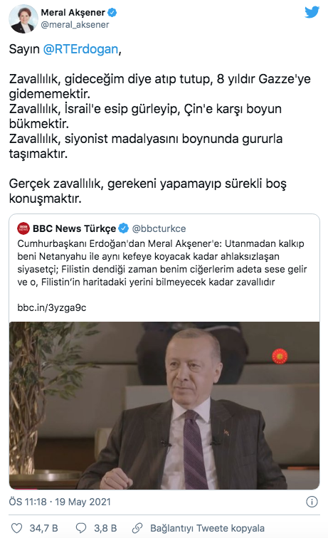 Meral Akşener'den Erdoğan'a 'zavallı' tepkisi: Zavallılık, gideceğim deyip gitmemektir - Resim: 0