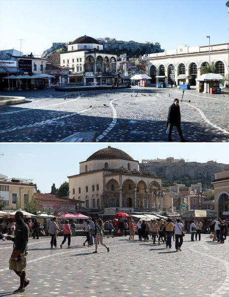 Tüm dünyadan koronavirüsten öncesi ve sonrası temalı fotoğraflar - Resim: 3