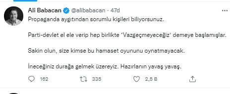DEVA Partisi Genel Başkanı Ali Babacan: Müsait bir yerde inmeye yavaş yavaş hazırlanın - Resim: 0