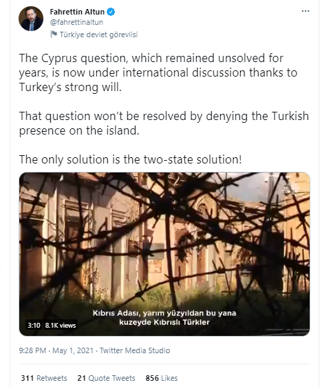 İletişim Başkanı Fahrettin Altun'dan Kıbrıs paylaşımı - Resim: 0