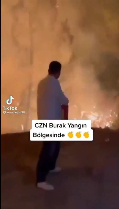 CZN Burak'tan Antalya yangınında ev tipi söndürücüyle 'şov' Rezil oldu! - Resim: 4