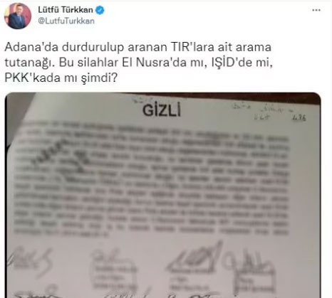 Lütfü Türkkan MİT'in gizli belgelerini yayınlamış - Resim: 0
