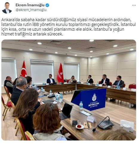 Seçimi Ankara'da takip eden Ekrem İmamoğlu, İstanbul'da işbaşı yaptı - Resim: 0