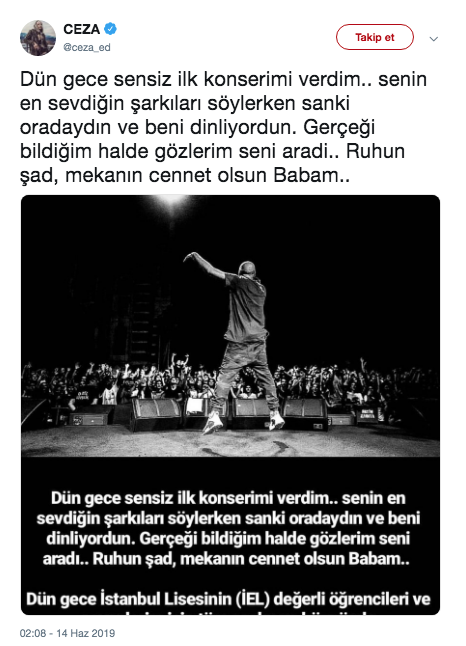 Babasının vefatının ardından ilk konserini veren Ceza'dan duygusal paylaşım - Resim: 4
