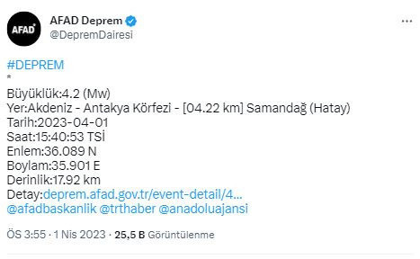 Hatay'da 6 dakika arayla iki deprem oldu! AFAD'dan son dakika açıklama - Resim: 1