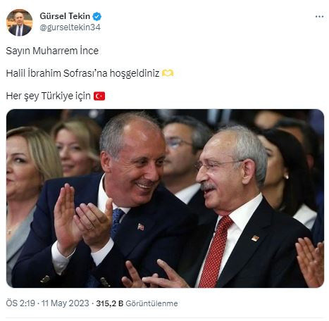 Muharrem İnce adaylıktan çekildi; CHP'li Gürsel Tekin'den 'fotoğraflı' paylaşım geldi - Resim: 0