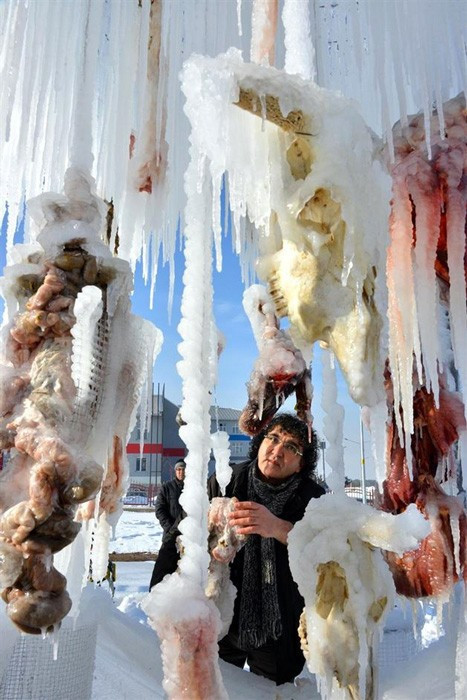 Terörü sakatat dondurup asarak protesto etti! - Resim: 4