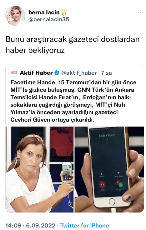 Berna Laçin'i FETÖ kandırdı darbe twiti rezillik Nedim Şener ve Hande Fırat ifşa etti meğer... - Resim: 3