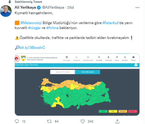 Meteoroloji, AKOM, İBB'den peş peşe uyarılar! İstanbul'da fırtına etkili olacak hızı saatte 85 km’ye çıkacak - Resim: 3