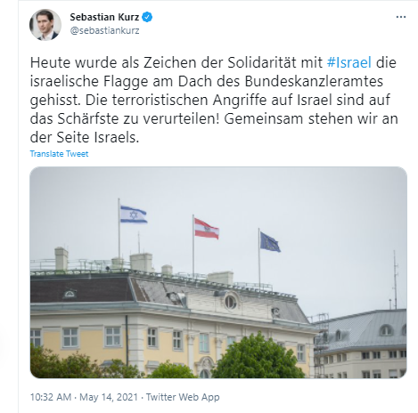 Avusturya Başbakanı Sebastian Kurz, başbakanlık binasına İsrail bayrağı çektirdi - Resim: 0