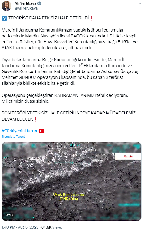 Mardin'de 3 PKK'lı terörist etkisiz hale getirildi - Resim: 0