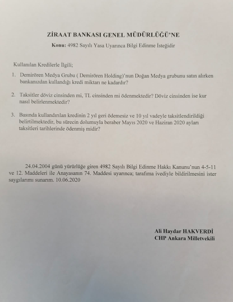 CHP'den 'Demirören Medya borcunu ödedi mi?' sorusu - Resim: 0