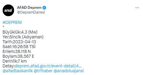 Adıyaman'da deprem oldu Malatya da sallandı! AFAD depremin şiddetini açıkladı - Resim: 0