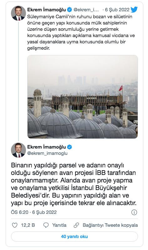Süleymaniye Camii'nin silüetini bozan inşaat için İlim Yayma Vakfı'ndan flaş açıklama - Resim: 1