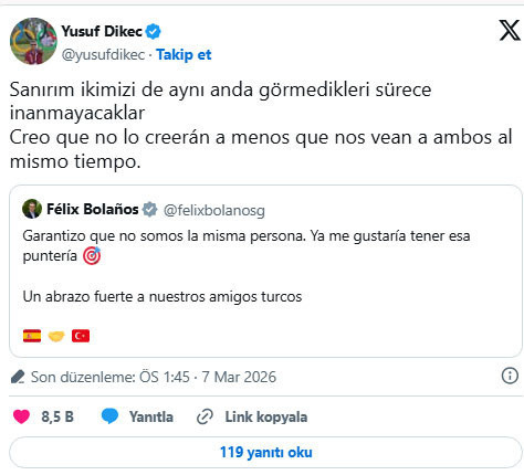İspanyol bakanın 'Yusuf Dikeç' paylaşımı beğeni topladı: Tıpatıp aynısı! - Resim: 0