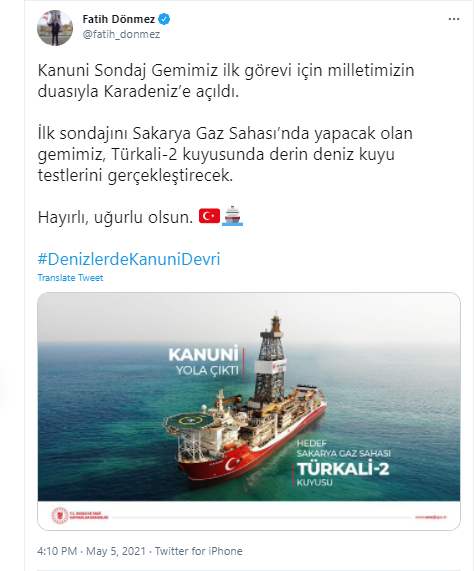 Bakan Fatih Dönmez, müjdeyi duyurdu: 'Kanuni' ilk görevi için Karadeniz'e açıldı - Resim: 0