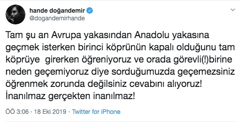 Hande Doğandemir'in kapalı köprü sitemi polisin cevabına çok kızdı - Resim: 4