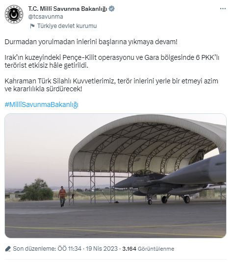 Milli Savunma Bakanlığı duyurdu! Irak'ın Gara bölgesinde teröristler etkisiz hale getirildi - Resim: 0