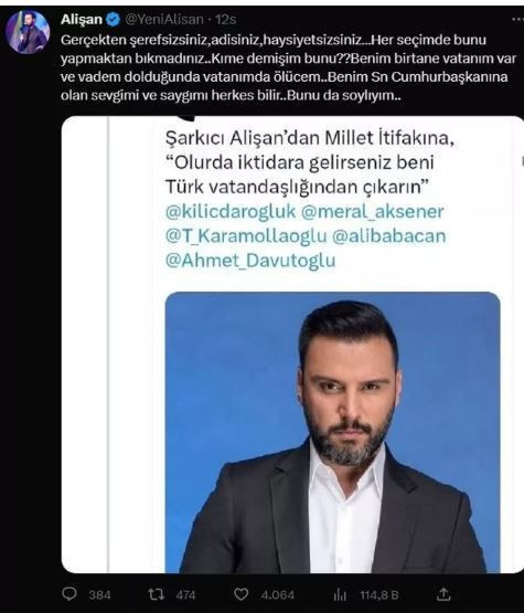 'Millet İttifakı' haberi Alişan'ı resmen çıldırttı: Şerefsizsiniz... Bu p.ç yaymış her yere - Resim: 4