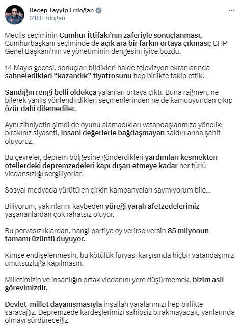 Cumhurbaşkanı Erdoğan'dan muhalefete sert tepki: Özür dahi dilemediler... Dengesini iyice bozdu - Resim: 0