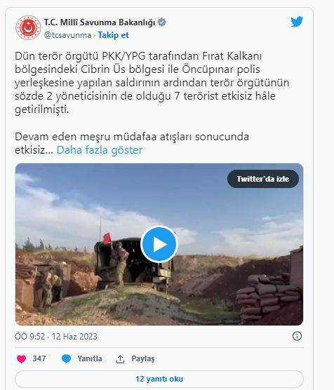 Milli Savunma Bakanlığı duyurdu! Dünden beri 12 terörist etkisiz hale getirildi - Resim: 0