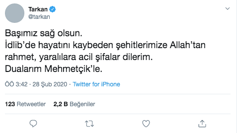 İdlib'de 33 şehit haberiyle Türkiye yasa boğuldu! Ünlülerden mesajlar yağdı - Resim: 2