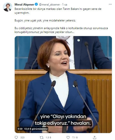 Meral Akşener'den Bakan Bekir Pakdemirli'yi 'orman yangınları' tepkisi - Resim: 0