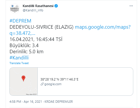 Elazığ'da 3.4 büyüklüğünde deprem meydana geldi - Resim: 0