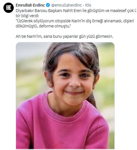 Narin Güran soruşturmasında korkunç gerçek! Diş izi örneği alınamadı meğer... - Resim: 0