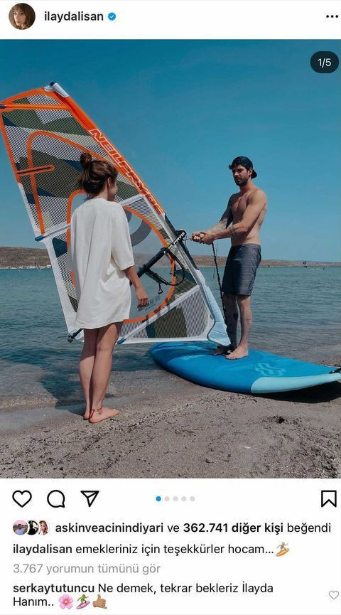 İlayda Alişan Serkay Tütüncü aşkı İnstagram'ı yaktı geçti! Sevgiliye sörf dersi - Resim: 3