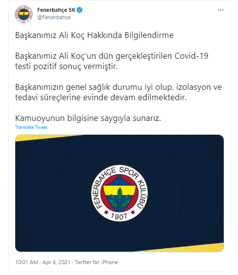 Son dakika Ali Koç Covid-19'a yakalandı - Resim: 0