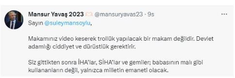 Bakan Süleyman Soylu videosunu paylaşınca Mansur Yavaş'tan yanıt gecikmedi! - Resim: 1